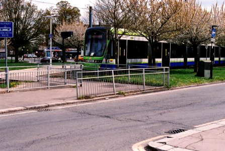 Croydon tram 2555 approaching New Addington terminus photo
