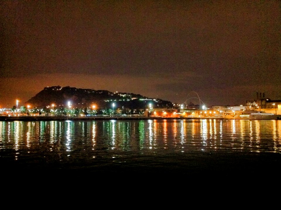 Montjuïc de nit des del Port, Barcelona