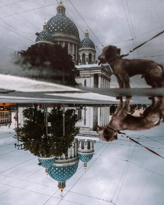 Mirror pools in St Petersburg photo