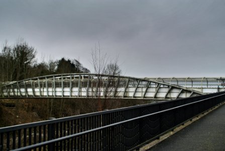 Footbridge over the Quarry and Redhill railway lines photo