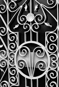 Rotherhithe Tunnel air shaft No. 3 decorative ironwork on door photo