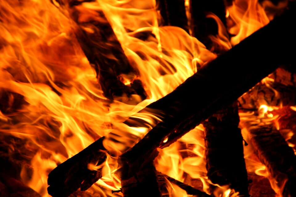 Campfire flame heat
