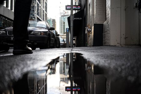 Rain road wet photo