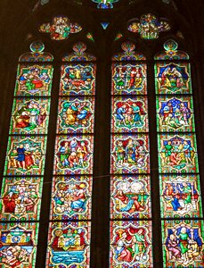 Church window lead glass stained glass window photo