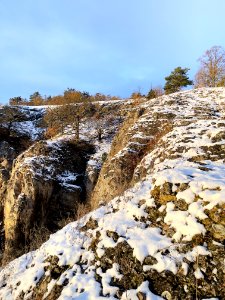 Snowy cliff photo