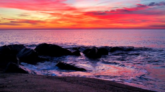 Platja de Badalona poc abans de l’albada
