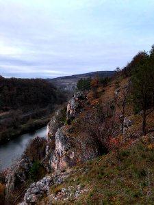 Rocks over a river photo