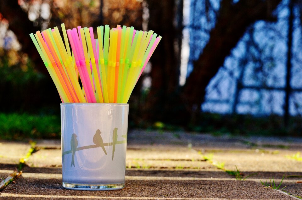 Colorful color straw