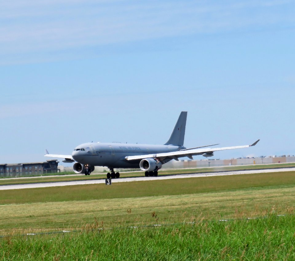 British Royal Air Force Jet ZZ337 arriving in Calgary Canada