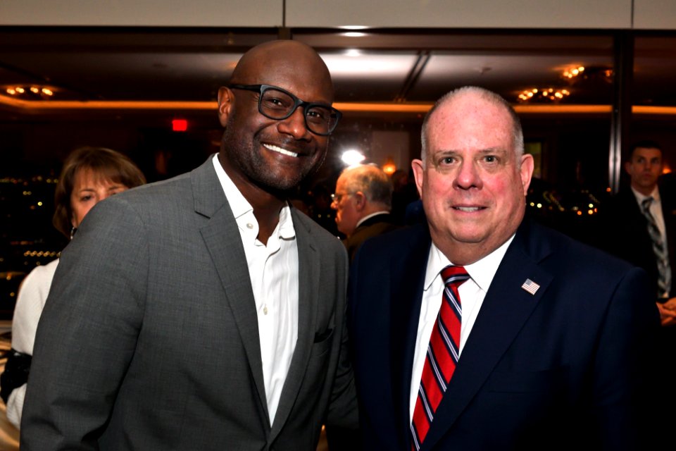 Luke Cooper with Governor Larry Hogan.