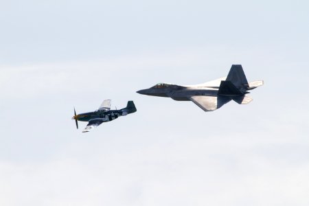 F-22A Raptor + P-51 Mustang 2 photo