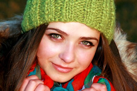 Green cold portrait photo