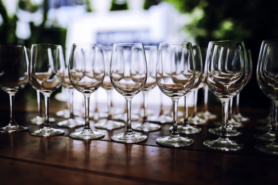 White glass passel alcohol