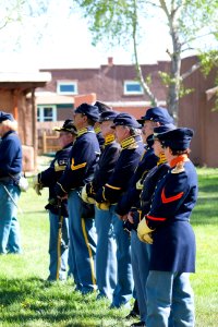 Living History: Regiment at Ease During Flag Ceremony