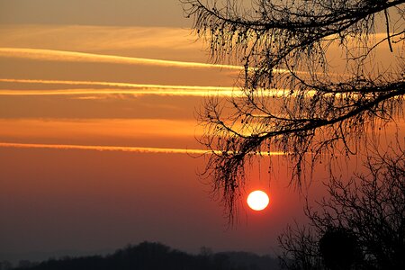 Evening sky sun afterglow photo