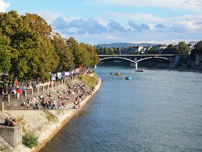 Houses promenade rhine photo