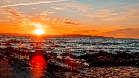 Atardecer en playa Bellavista de Tomé