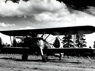 1955. Stearman plane. Western spruce budworm control project. Ochoco control unit, Oregon. photo