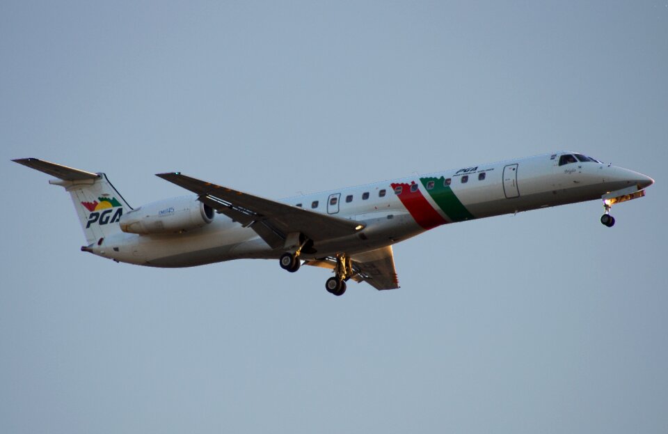 Aircraft traveling embraer 145 portugalia