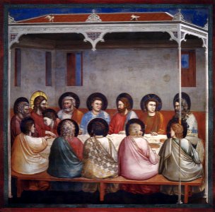 GIOTTO di Bondone No. 29 Scenes from the Life of Christ- 13. Last Supper 1304-06