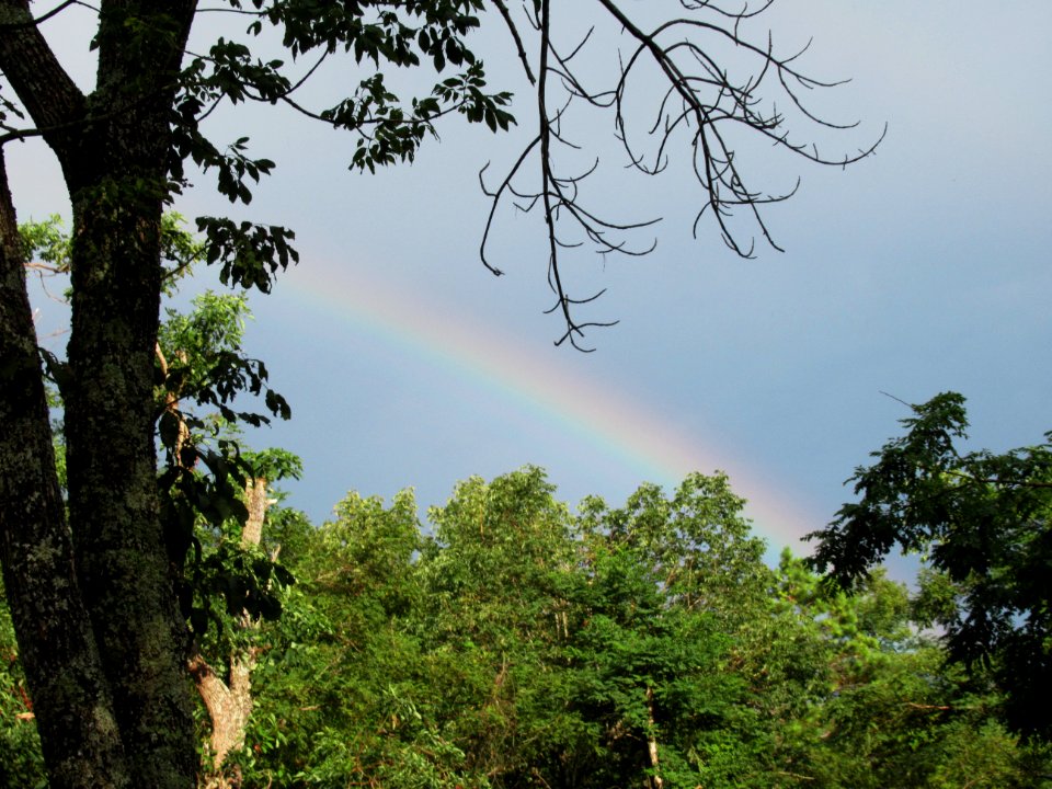 view mountain rainbow