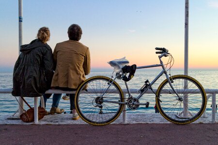 Bicycle lovers people photo