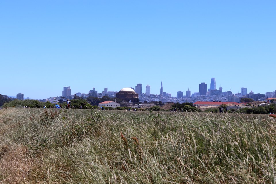 San Francisco from Crissy Field Beach next to the Golden Gate Bridge