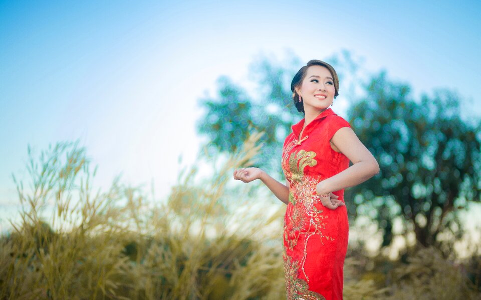 Chinese girl asia traditional clothing