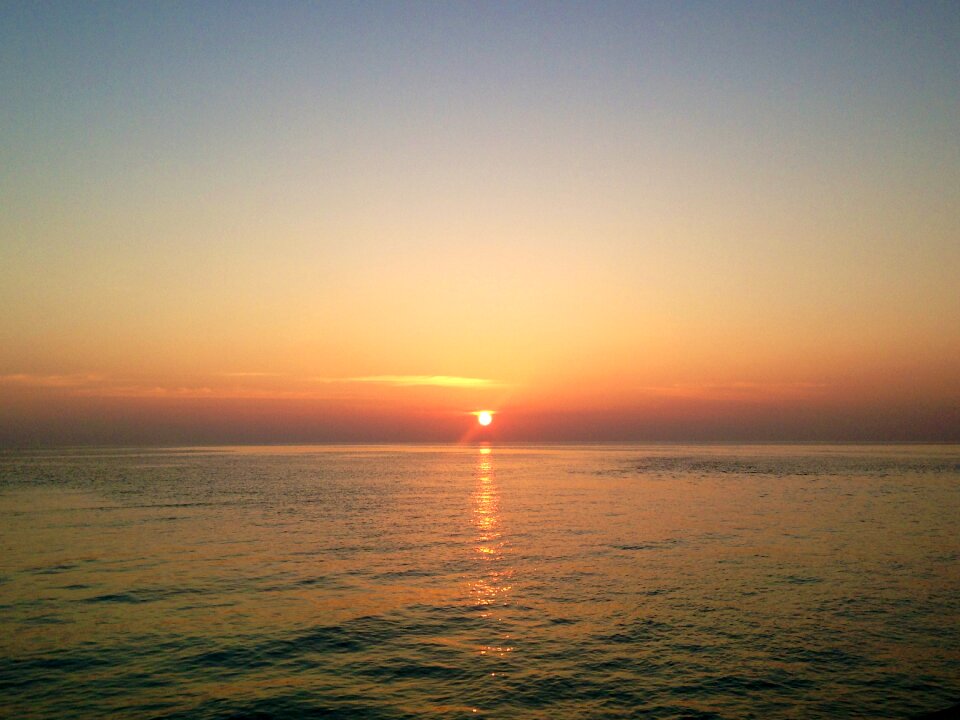 Sea evening mood at the lake evening sky