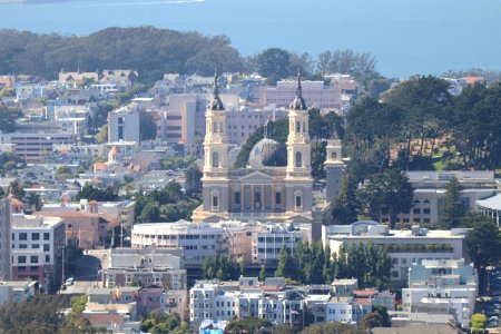 Saints Peter and Paul Church San Francisco from Twin Peaks