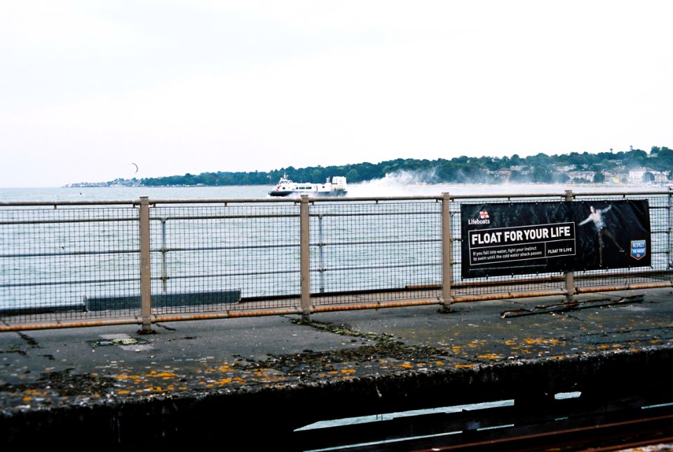 Hovercraft passing Ryde Pier, Isle of Wight