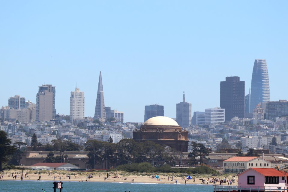 San Francisco from Crissy Field Beach next to the Golden Gate Bridge