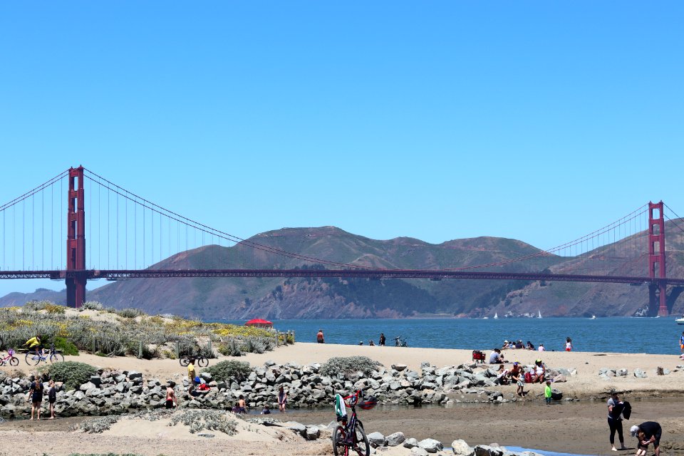Golden Gate Bridge from Crissy Field Beach