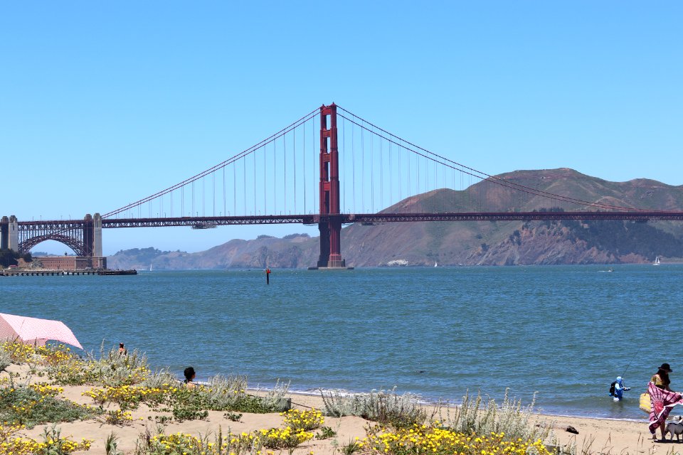 Golden Gate Bridge from Crissy Field Beach