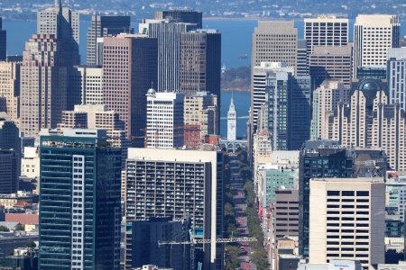 Ferry Building and Market Street from Twin Peaks photo