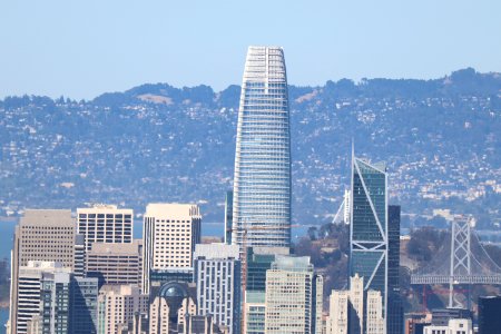 Salesforce Tower and the Bay Bridge from Twin Peaks