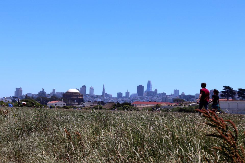 San Francisco from Crissy Field Beach next to the Golden Gate Bridge
