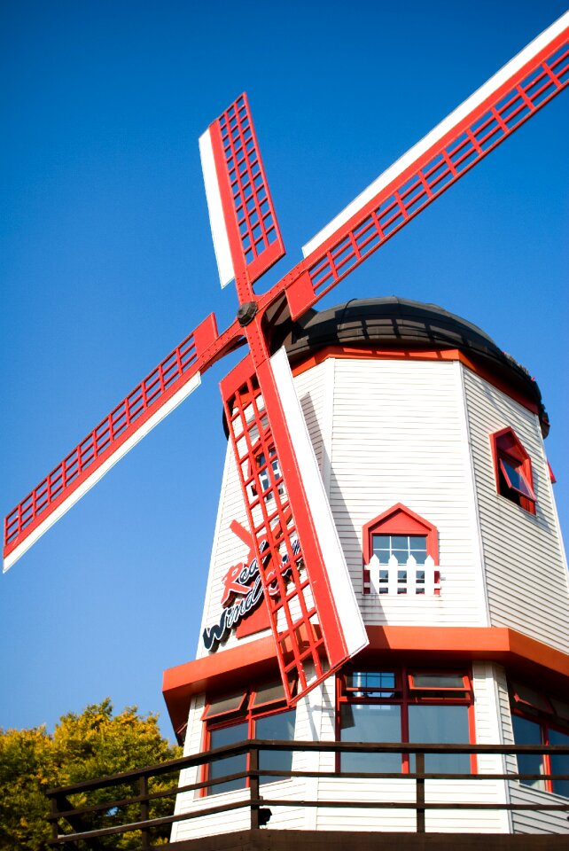 Windmill red sky