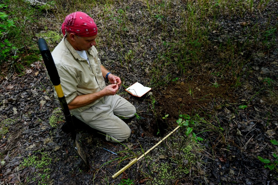 scientist studying soil wetland Uwharrie Nat Forest ncwetlands KG