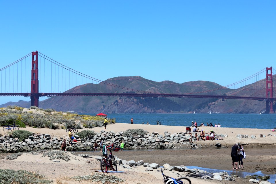 Golden Gate Bridge from Crissy Field Beach