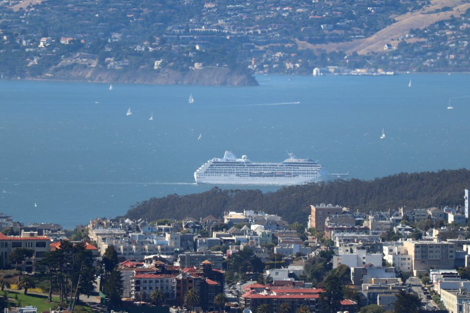 Cruise Ship in the Bay from Twin Peaks