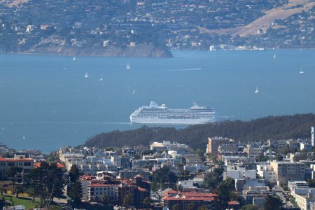 Cruise Ship in the Bay from Twin Peaks photo