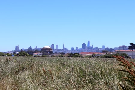 San Francisco from Crissy Field Beach next to the Golden Gate Bridge