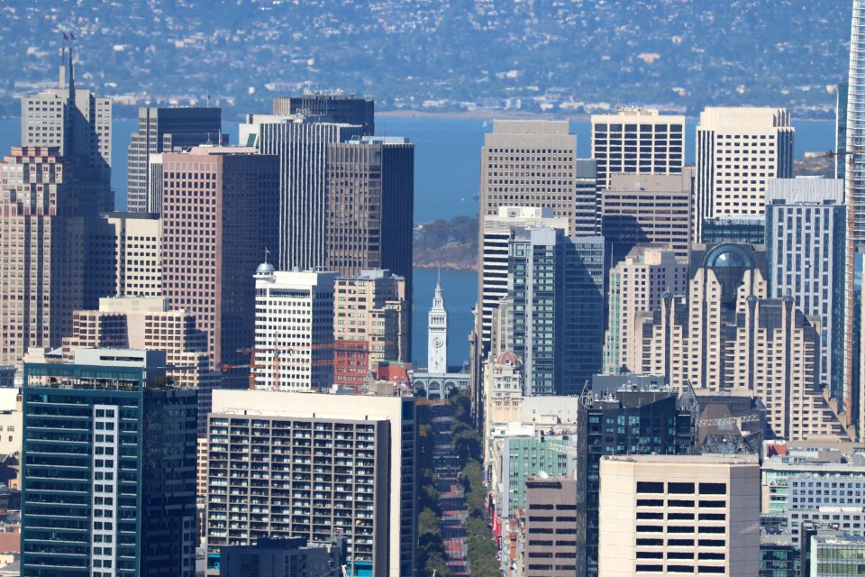 Ferry Building and Market Street from Twin Peaks photo