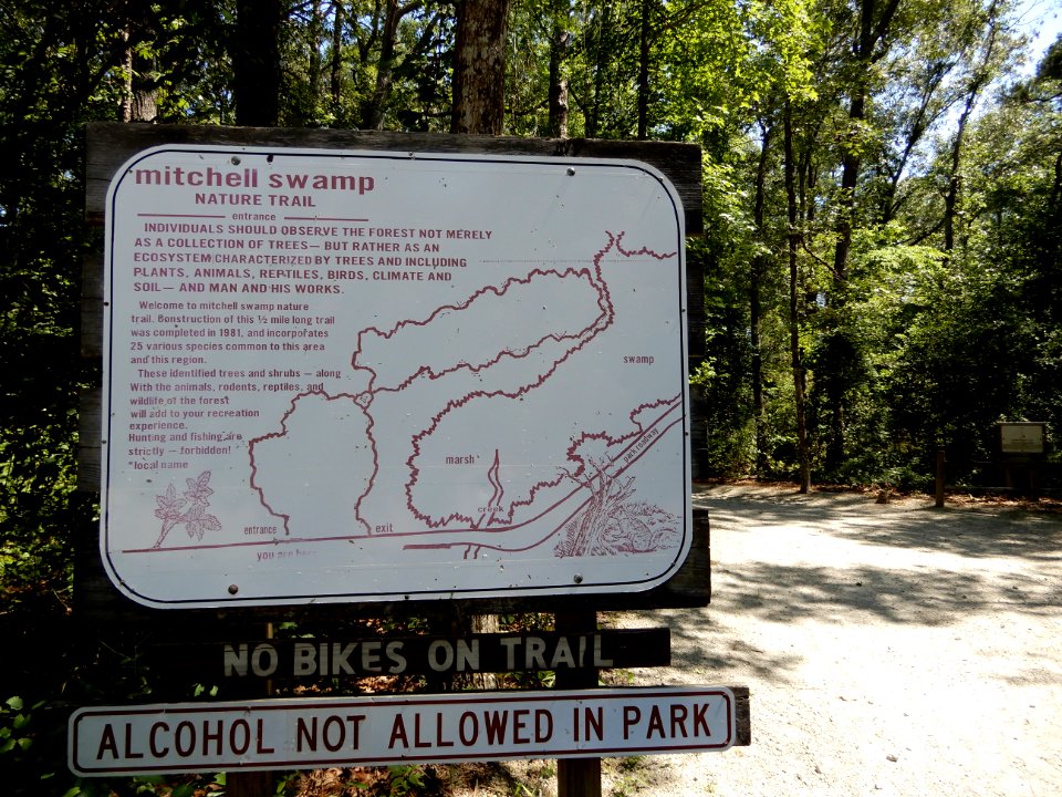 Hubert By-pass park swamp trail sign Kristie Gianopulos