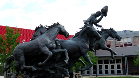 Horses and Cowboy statue
