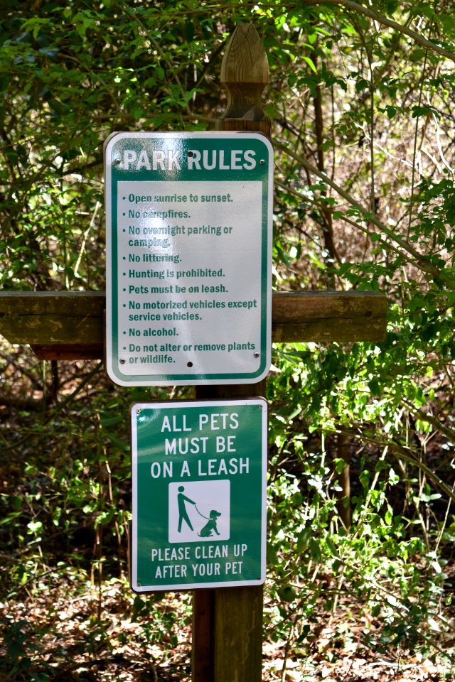 sign park rules Abbey Nature Preserve ncwetlands AM