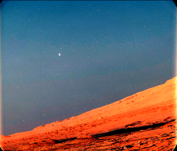 Mars Moon Phobos Seen At Martian Twilight