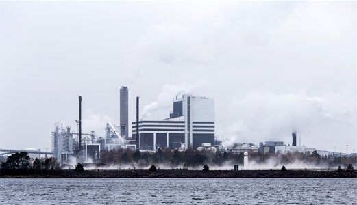 Factories smoke water photo