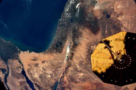 Israel photographed from Space by NASA Astronaut Kate Rubins photo